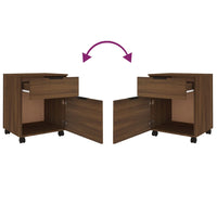 Thumbnail for Mobiler Aktenschrank mit Rollen Braun Eichen-Optik 45x38x54 cm