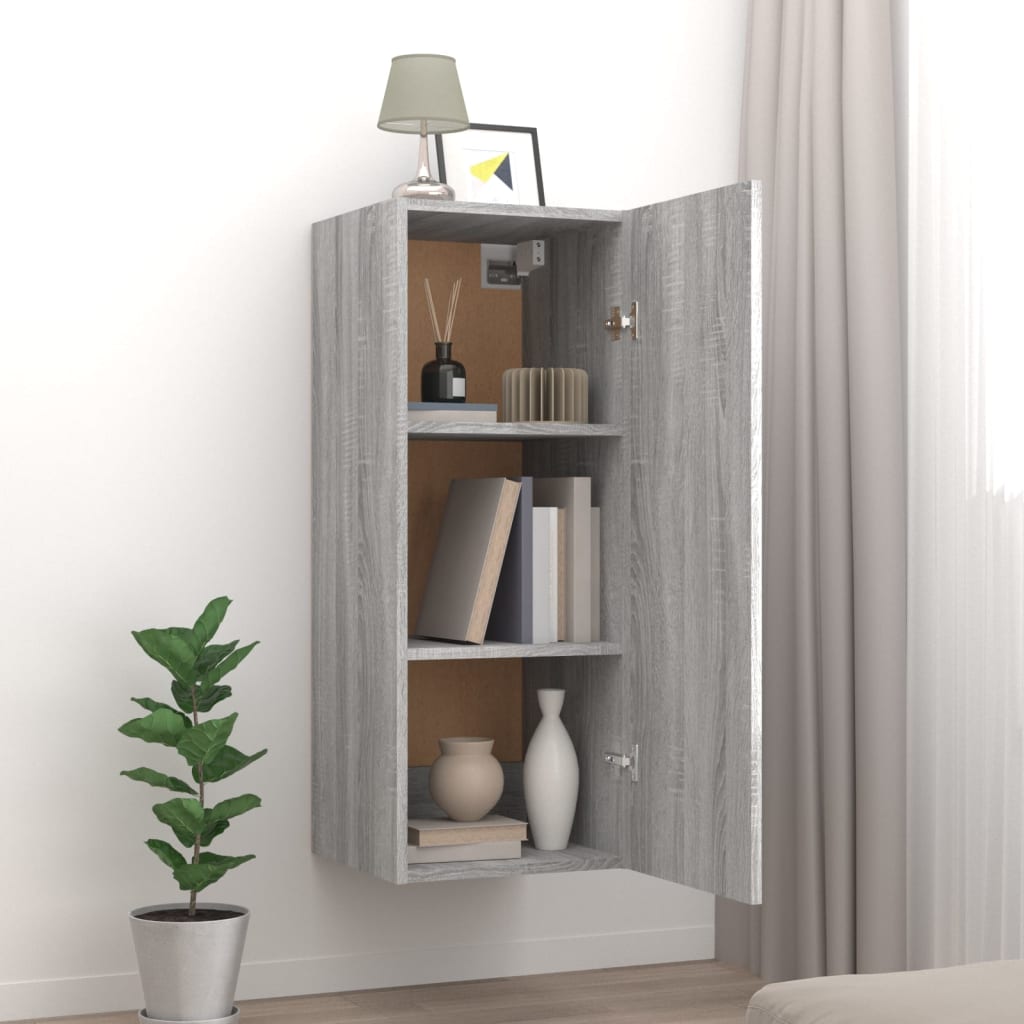 Wandschrank Grau Sonoma 34,5x34x90 cm Holzwerkstoff