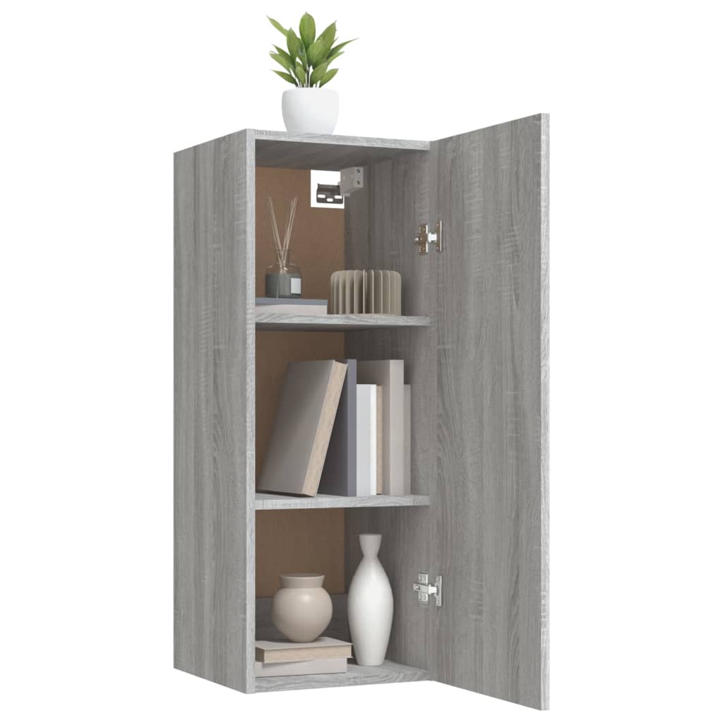 Wandschrank Grau Sonoma 34,5x34x90 cm Holzwerkstoff