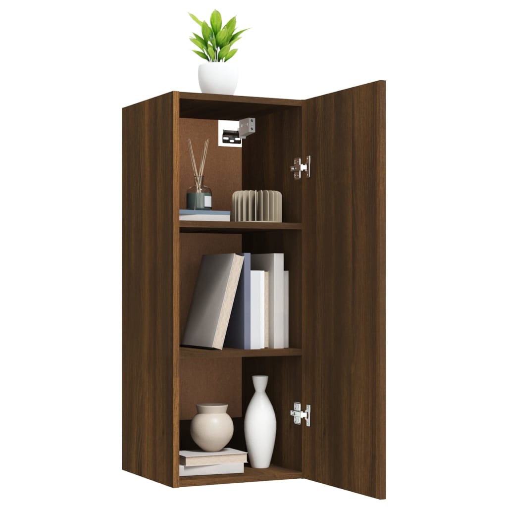 Wandschrank Braun Eichen-Optik 34,5x34x90 cm Holzwerkstoff