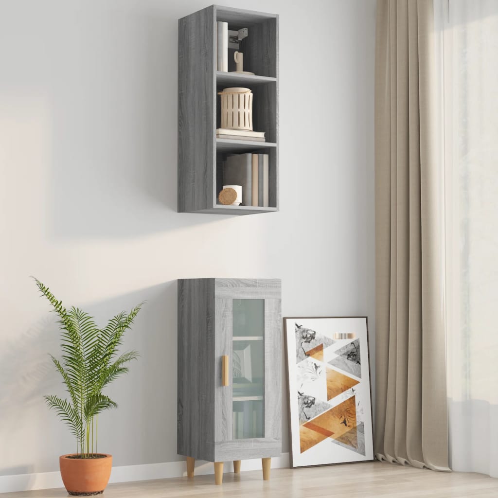 Wandschrank Grau Sonoma 32,5x34,5x90 cm Holzwerkstoff