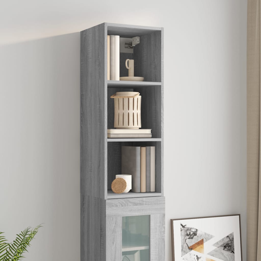 Wandschrank Grau Sonoma 32,5x34,5x90 cm Holzwerkstoff