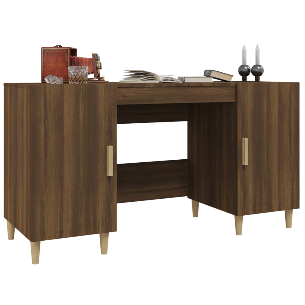 Schreibtisch Braun Eichen-Optik 140x50x75 cm Holzwerkstoff