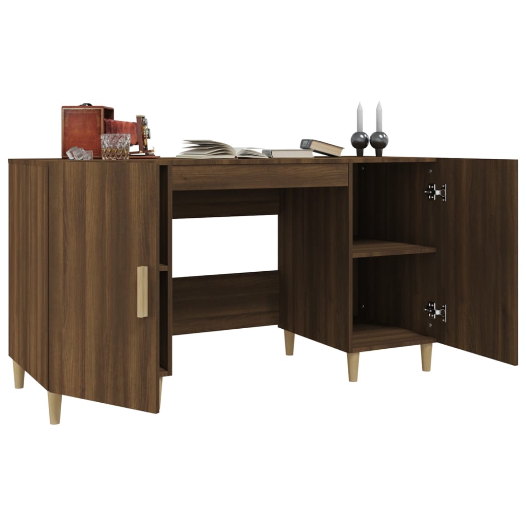 Schreibtisch Braun Eichen-Optik 140x50x75 cm Holzwerkstoff
