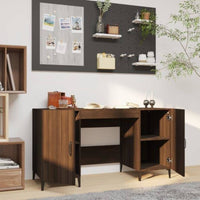 Thumbnail for Schreibtisch Braun Eichen-Optik 140x50x75 cm Holzwerkstoff