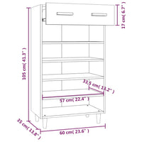 Thumbnail for Schuhschrank Räuchereiche 60x35x105 cm Holzwerkstoff