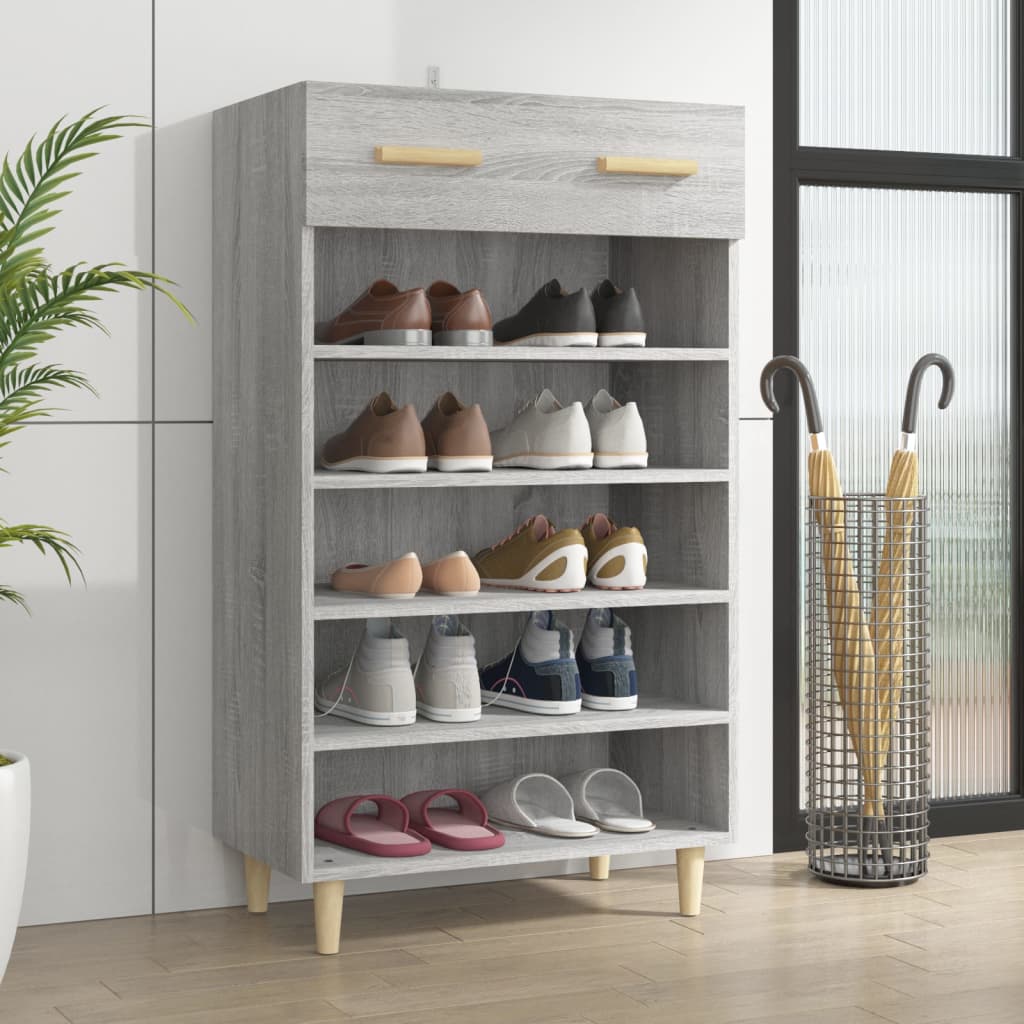 Schuhschrank Grau Sonoma 60x35x105 cm Holzwerkstoff