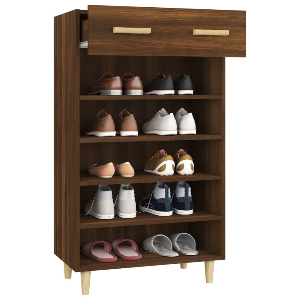 Schuhschrank Braun Eichen-Optik 60x35x105 cm Holzwerkstoff