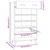 Thumbnail for Schuhschrank Räuchereiche 60x35x105 cm Holzwerkstoff