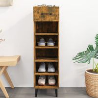 Thumbnail for Schuhschrank Räuchereiche 30x35x105 cm Holzwerkstoff