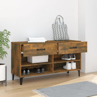 Thumbnail for Schuhschrank Räuchereiche 102x35x55 cm Holzwerkstoff