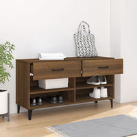 Thumbnail for Schuhschrank Braun Eichen-Optik 102x35x55 cm Holzwerkstoff