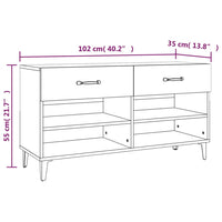Thumbnail for Schuhschrank Braun Eichen-Optik 102x35x55 cm Holzwerkstoff