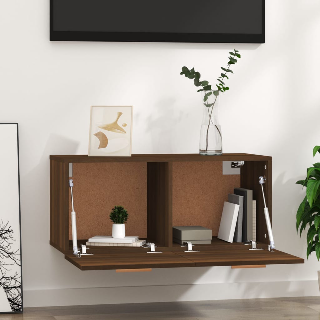 Wandschrank Braun Eiche 80x35x36,5 cm Holzwerkstoff