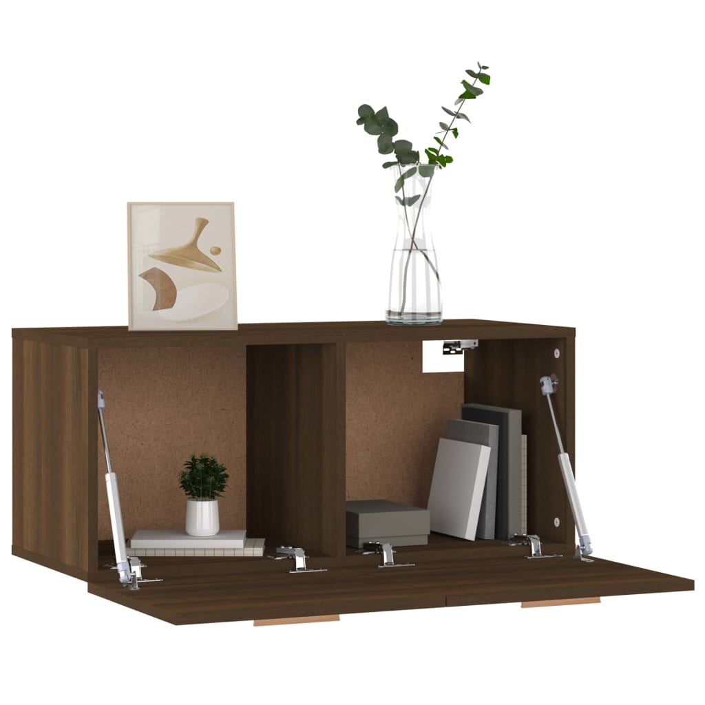 Wandschrank Braun Eiche 80x35x36,5 cm Holzwerkstoff