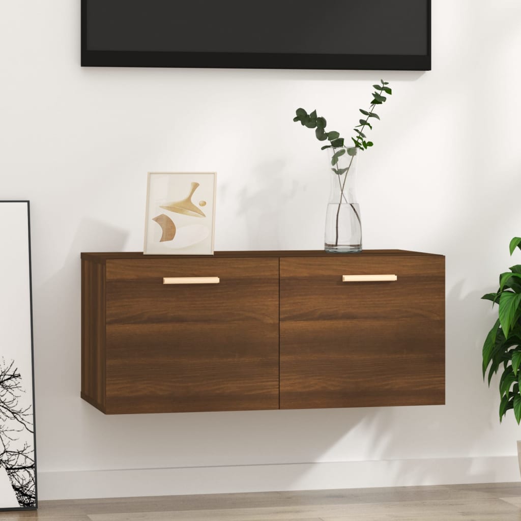 Wandschrank Braun Eiche 80x35x36,5 cm Holzwerkstoff