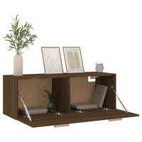 Thumbnail for Wandschrank Braun Eichen-Optik 100x36,5x35 cm Holzwerkstoff