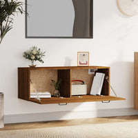 Thumbnail for Wandschrank Braun Eichen-Optik 100x36,5x35 cm Holzwerkstoff