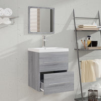 Thumbnail for Badschrank mit Spiegel Grau Sonoma 41x38,5x48 cm