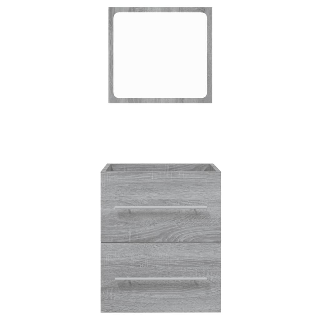 Badschrank mit Spiegel Grau Sonoma 41x38,5x48 cm