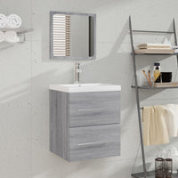 Thumbnail for Badschrank mit Spiegel Grau Sonoma 41x38,5x48 cm