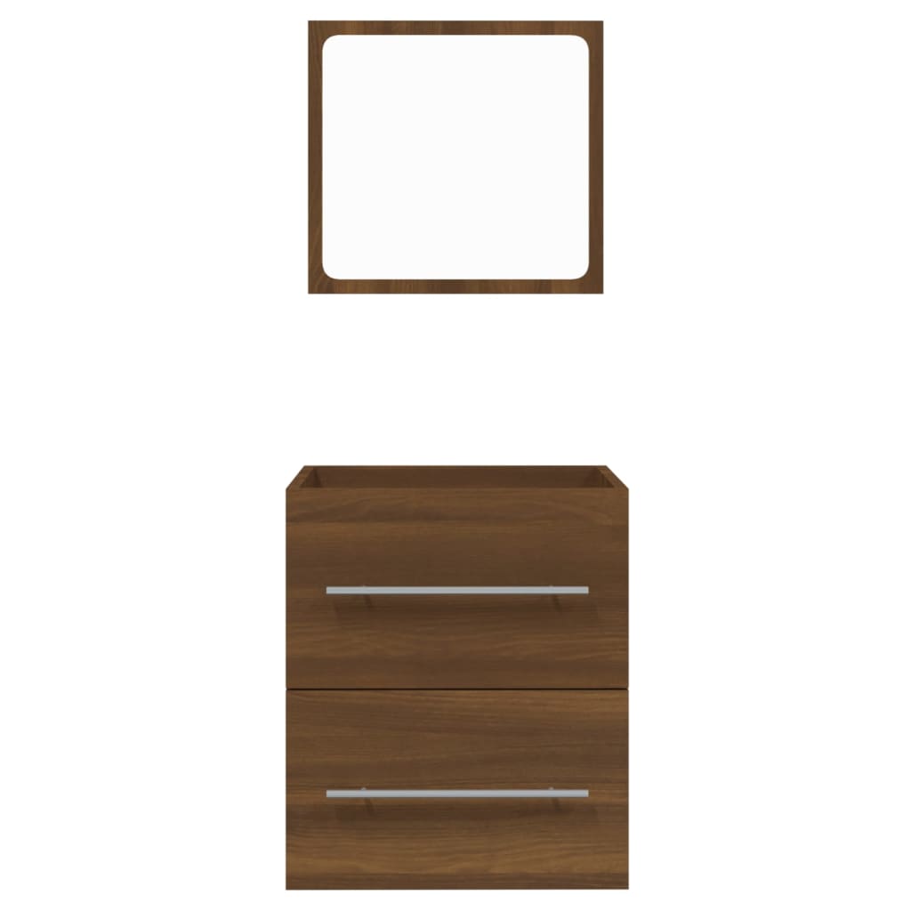 Badschrank mit Spiegel Braun Eichen-Optik 41x38,5x48 cm