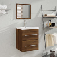 Thumbnail for Badschrank mit Spiegel Braun Eichen-Optik 41x38,5x48 cm