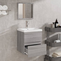 Thumbnail for Badschrank mit Spiegel Grau Sonoma Holzwerkstoff
