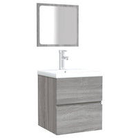 Thumbnail for Badschrank mit Spiegel Grau Sonoma Holzwerkstoff