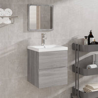 Thumbnail for Badschrank mit Spiegel Grau Sonoma Holzwerkstoff