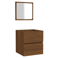 Thumbnail for Badschrank mit Spiegel Braun Eichen-Optik Holzwerkstoff
