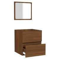 Thumbnail for Badschrank mit Spiegel Braun Eichen-Optik Holzwerkstoff
