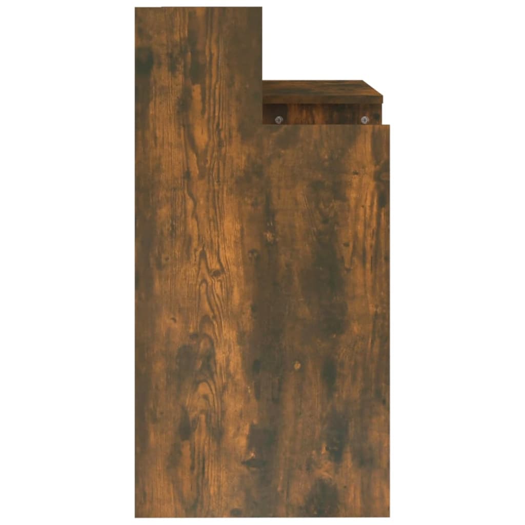 Schreibtisch mit LEDs Räuchereiche 97x90x45 cm Holzwerkstoff