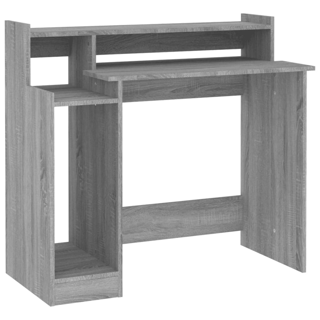 Schreibtisch mit LEDs Grau Sonoma 97x90x45 cm Holzwerkstoff