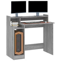 Thumbnail for Schreibtisch mit LEDs Grau Sonoma 97x90x45 cm Holzwerkstoff