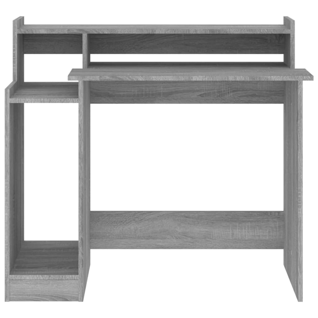 Schreibtisch mit LEDs Grau Sonoma 97x90x45 cm Holzwerkstoff