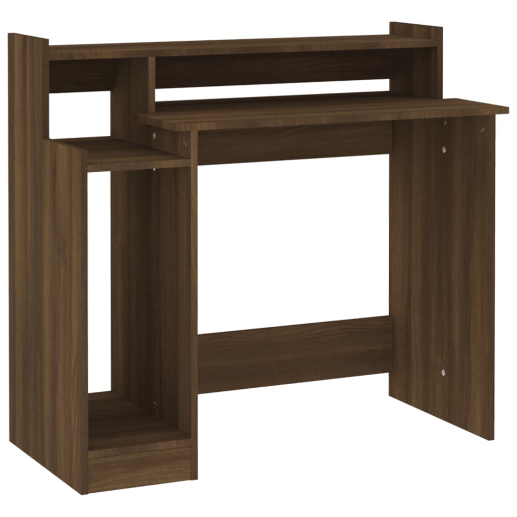 Schreibtisch mit LEDs Braun Eiche 97x90x45 cm Holzwerkstoff