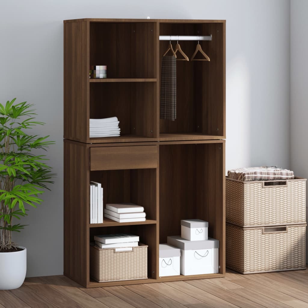 Kleiderschrank Braun Eichen-Optik 80x40x65 cm Holzwerkstoff