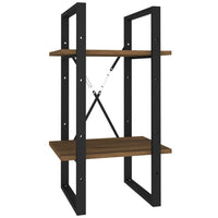 Thumbnail for Bücherregal 2 Fächer Braun Eiche-Optik 40x30x70cm Holzwerkstoff