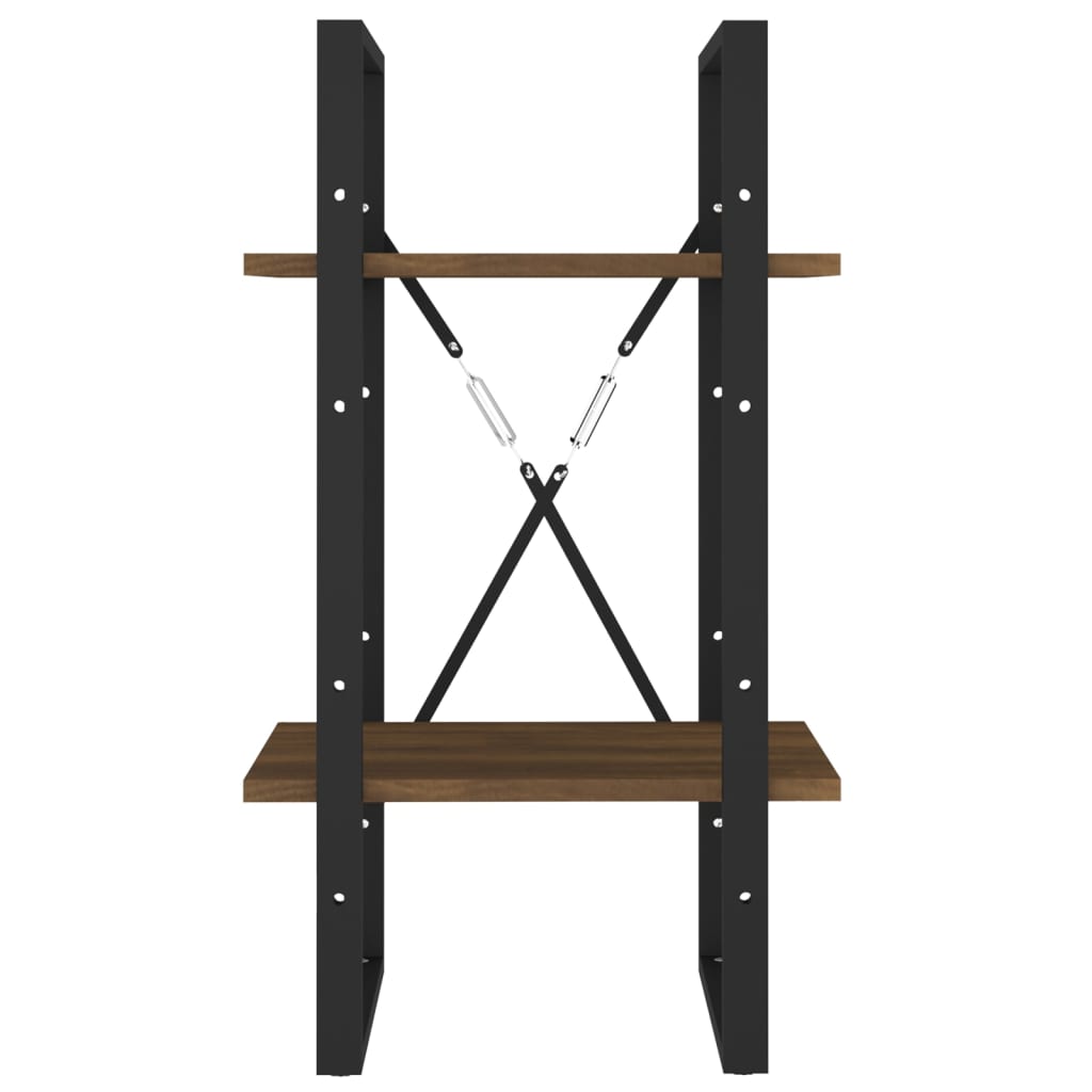 Bücherregal 2 Fächer Braun Eiche-Optik 40x30x70cm Holzwerkstoff