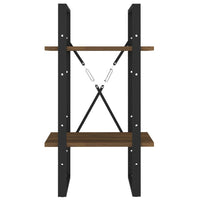 Thumbnail for Bücherregal 2 Fächer Braun Eiche-Optik 40x30x70cm Holzwerkstoff