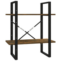 Thumbnail for Bücherregal 2 Fächer Räuchereiche 60x30x70 cm Holzwerkstoff