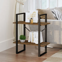 Thumbnail for Bücherregal 2 Fächer Räuchereiche 60x30x70 cm Holzwerkstoff