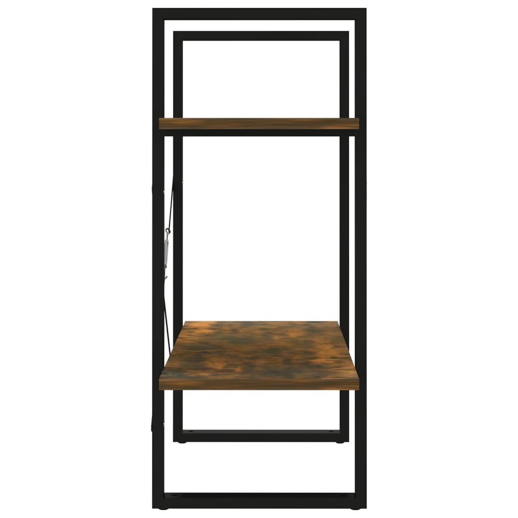 Bücherregal 2 Fächer Räuchereiche 60x30x70 cm Holzwerkstoff