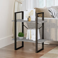 Thumbnail for Bücherregal 2 Fächer Grau Sonoma 60x30x70 cm Holzwerkstoff