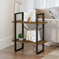 Thumbnail for Bücherregal 2 Fächer Braun Eiche-Optik 60x30x70cm Holzwerkstoff