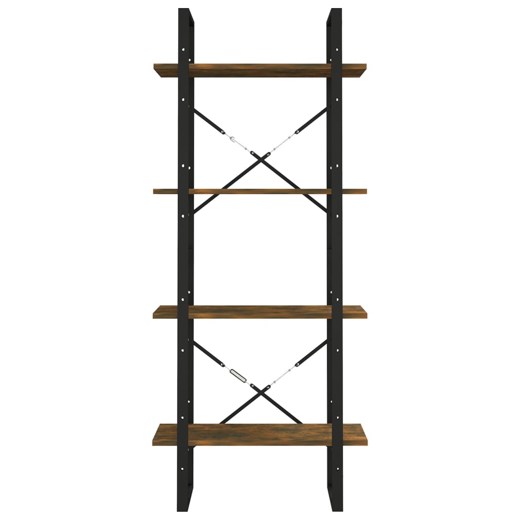 Bücherregal 4 Fächer Räuchereiche 60x30x140 cm Holzwerkstoff