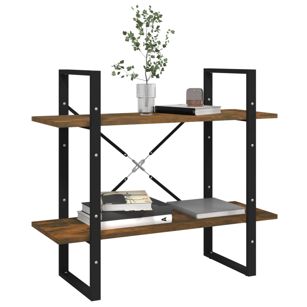 Bücherregal 2 Fächer Räuchereiche 80x30x70 cm Holzwerkstoff