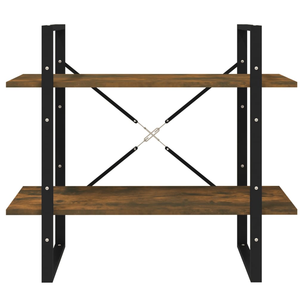 Bücherregal 2 Fächer Räuchereiche 80x30x70 cm Holzwerkstoff