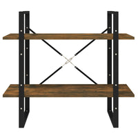 Thumbnail for Bücherregal 2 Fächer Räuchereiche 80x30x70 cm Holzwerkstoff